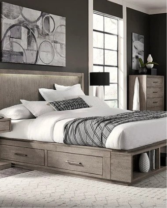 King Panel Storage Bed