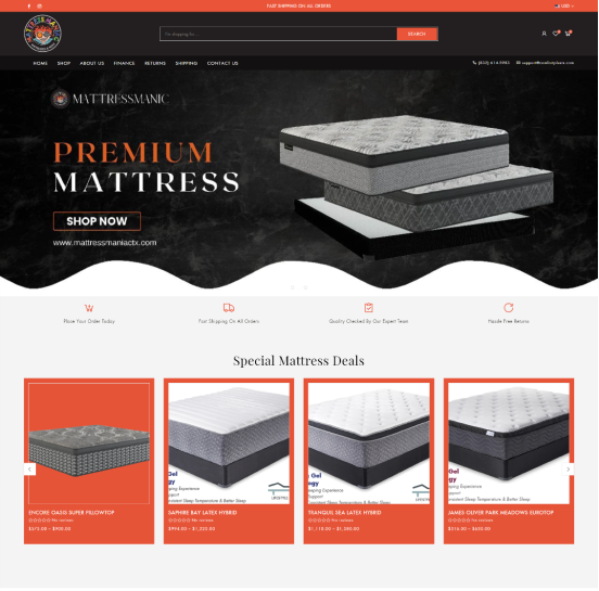 mattress product page