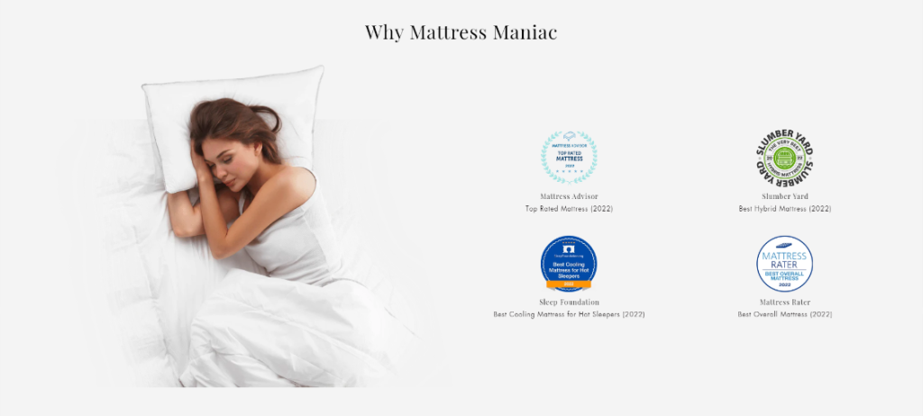 Woman promoting a pillow product.