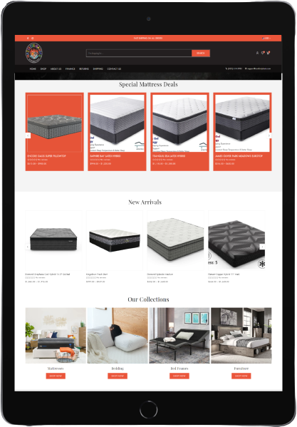 product page on tab view